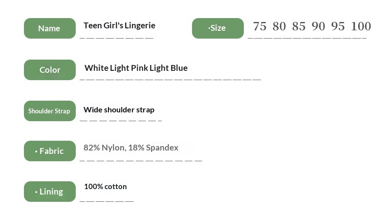 Surge Surge Girls' Underwear Developmental Period, Small Vest Middle And High School Students, Wide Shoulder Straps, Anti-Bump Bra_desvips.com