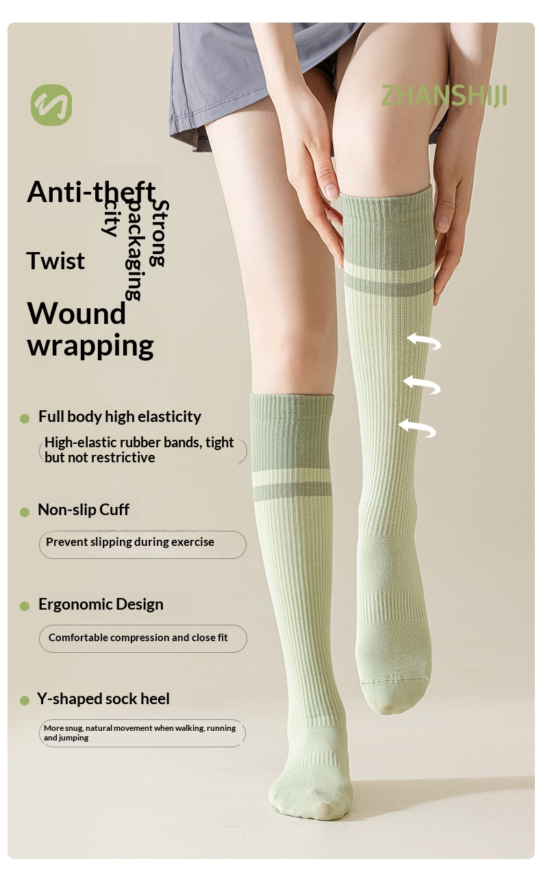 Surge For Women Sports Professional Fitness Running Jump Rope Muscle Energy Compression Mid-Calf Yoga Slimming Leg Socks_desvips.com