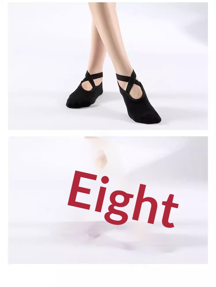 Surge Non-Slip Yoga Pilates Jump Rope Cross Strap Terry Sports Fitness Dance For Women Indoor Shock Absorption Socks_desvips.com