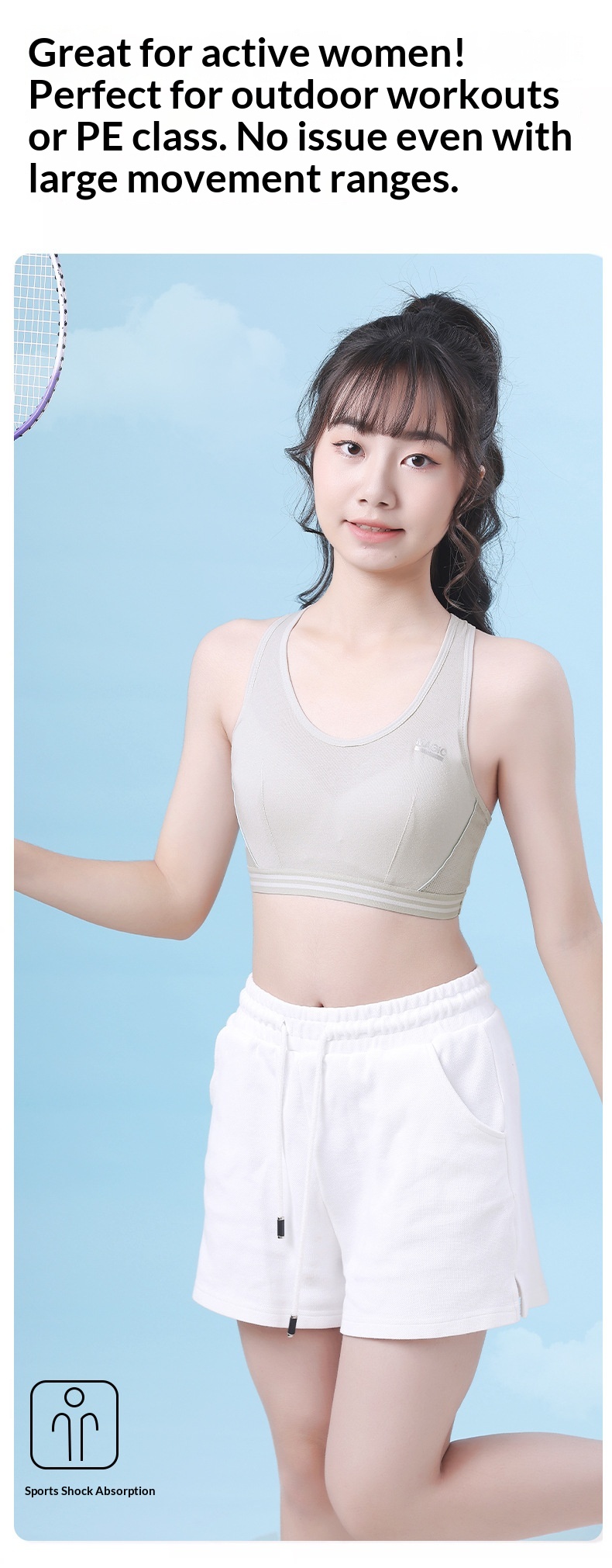 Surge Surge Sports Bra Shockproof Junior High School Students Small Vest Anti-Bump Cotton Lining Underwear Girls' Style_desvips.com