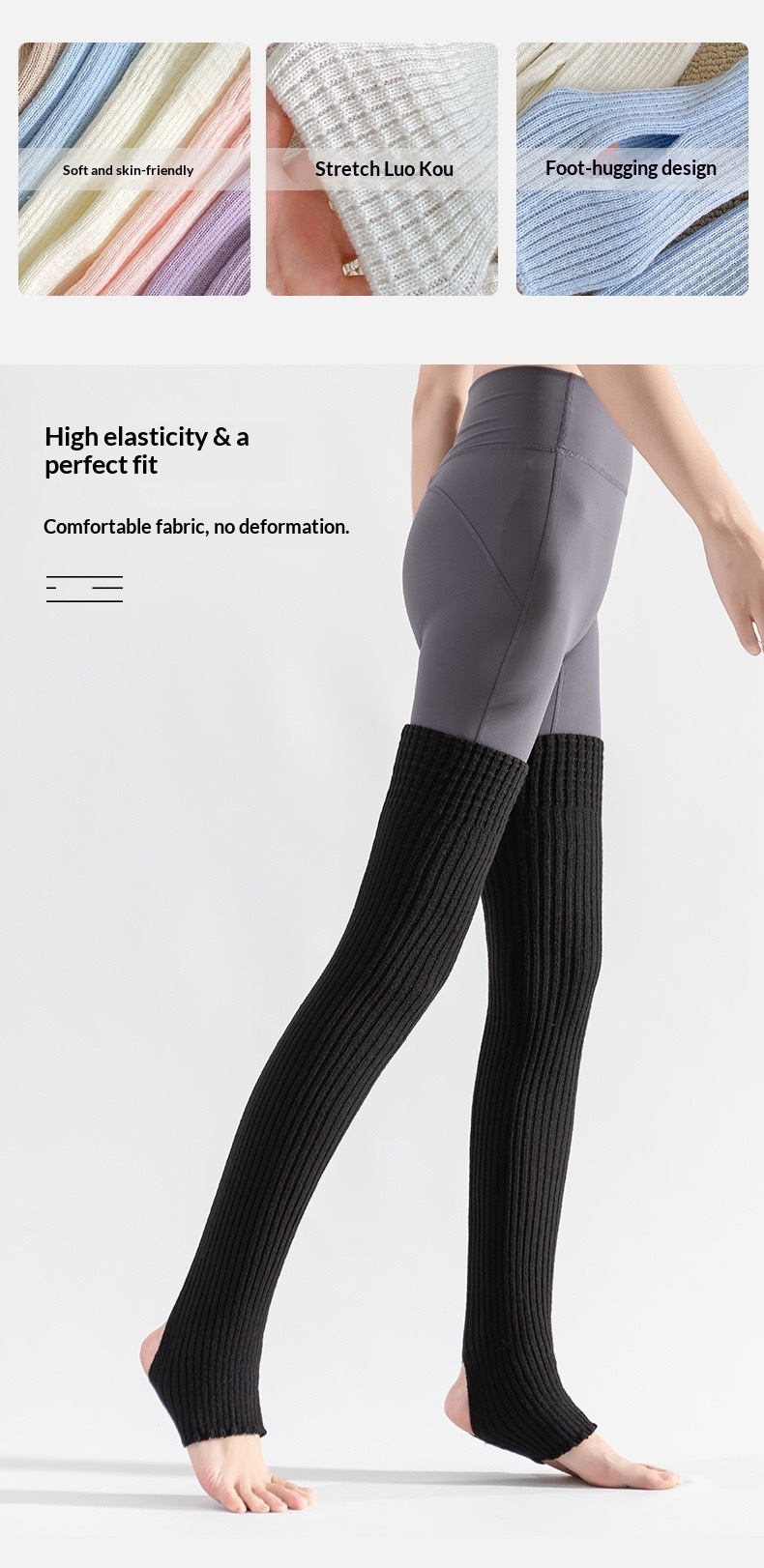 Surge [Yoga S] Women's Long Tube Over-the-Knee Thick Warm Leg Warmers For Autumn And Winter Pilates Adult Sports Fitness_desvips.com