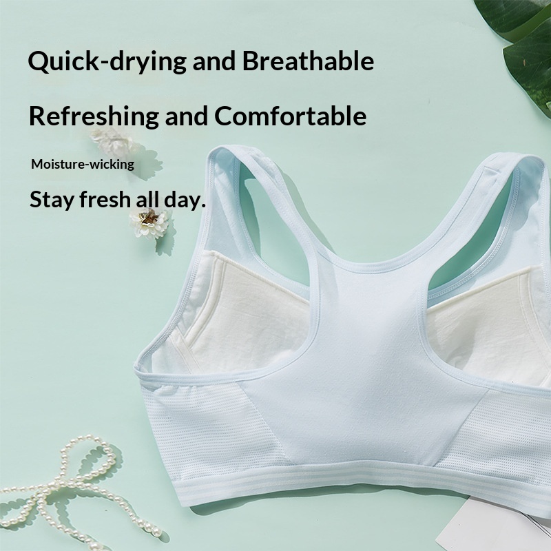 Surge Surge Sports Bra Shockproof Junior High School Students Small Vest Anti-Bump Cotton Lining Underwear Girls' Style_desvips.com