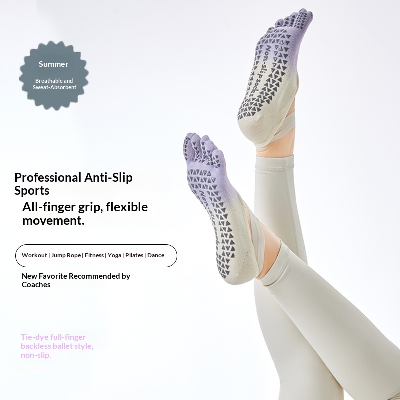 Surge Wholesale Sports Toe Separator Cotton Fitness Dance Pilates Pointed Yoga Non-Slip Five-Toe Socks_voghion.com