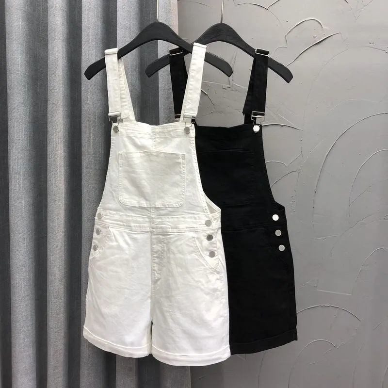 ELLE European Style Age-Reducing Denim Overalls Female Students, Internet Celebrity Style, Loose Straight-Leg Rolled Hem_mkmklike.com