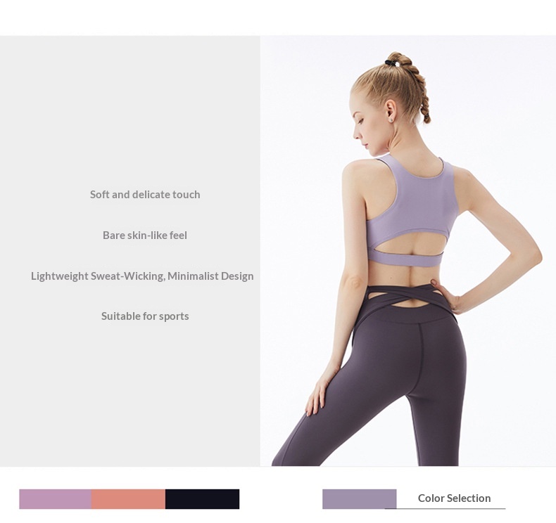 Surge Surge Trendy European And American Style New Nude Feel Sports Bra For Women Shockproof Yoga Vest Fitness Camisole Push-Up_desvips.com