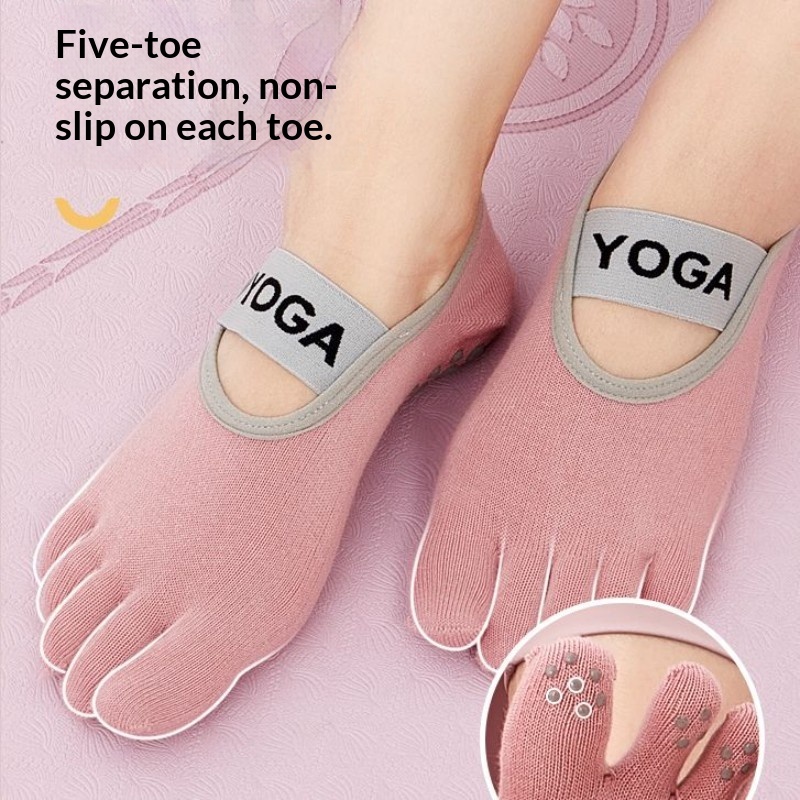 Surge Women 5 Finger Split Toe Sports Fitness Dance Pilates Shock Absorption Ladies Yoga Boat Socks_voghion.com