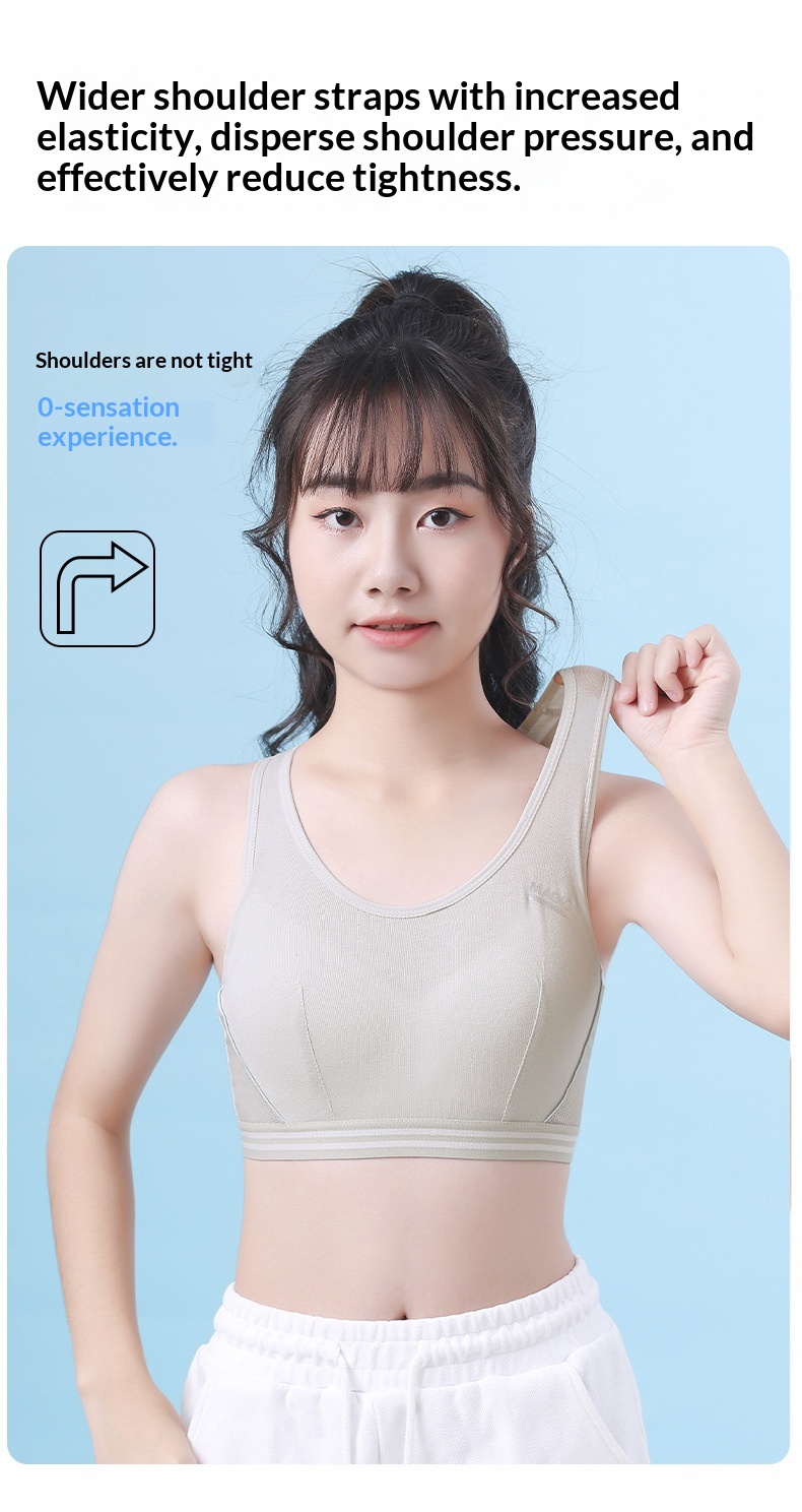 Surge Surge Sports Bra Shockproof Junior High School Students Small Vest Anti-Bump Cotton Lining Underwear Girls' Style_desvips.com