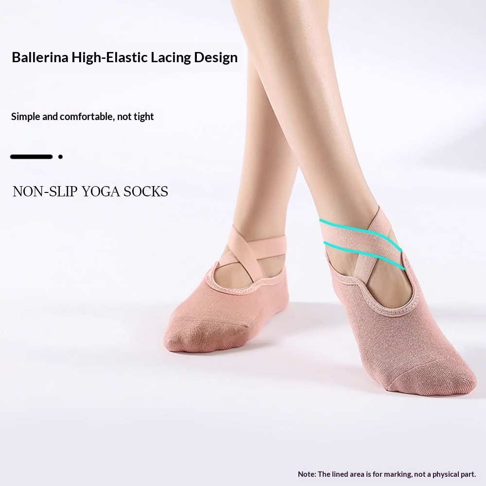 Surge Non-Slip Yoga Pilates Jump Rope Cross Strap Terry Sports Fitness Dance For Women Indoor Shock Absorption Socks_desvips.com