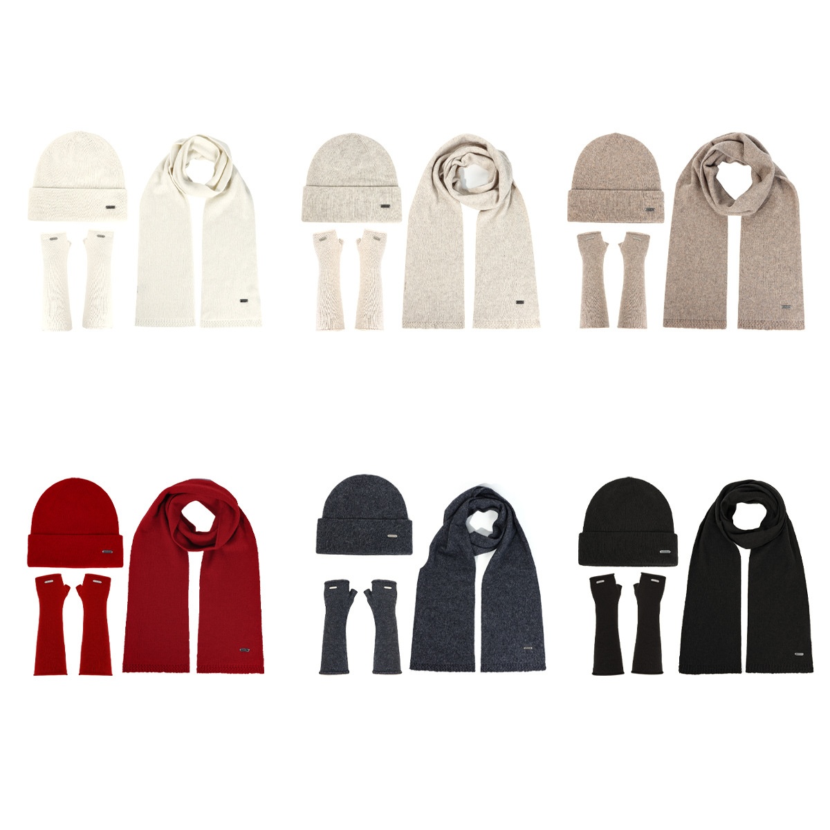 2025 New Scarf Gloves Three-Piece For Women Autumn Winter Cashmere Knitted Wool Hat Warm Set_desvips.com