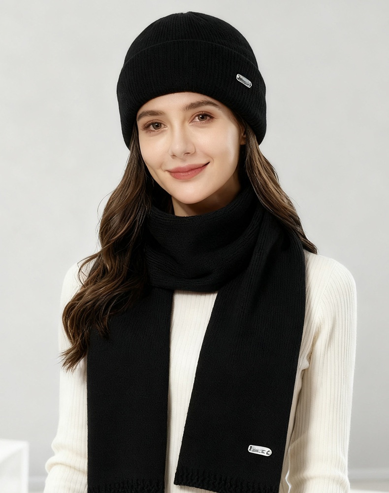 2025 New Scarf Gloves Three-Piece For Women Autumn Winter Cashmere Knitted Wool Hat Warm Set_desvips.com
