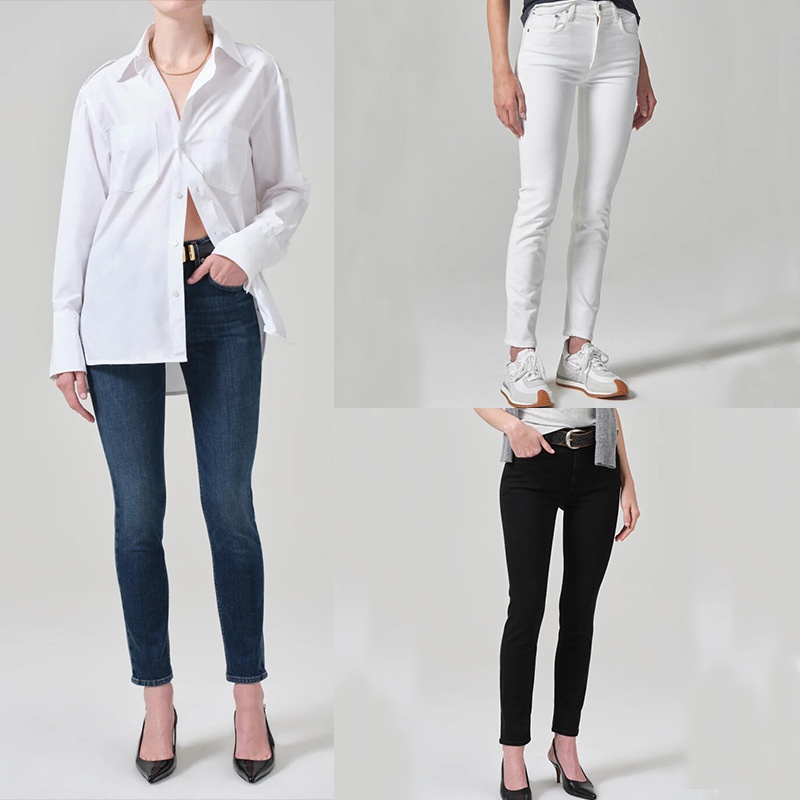 ELLE CH Waist High Elasticity Jeans Slim Fit Versati Casual Cropped Skinny Pants For Women 2025 New Model Factory Direct_mkmklike.com