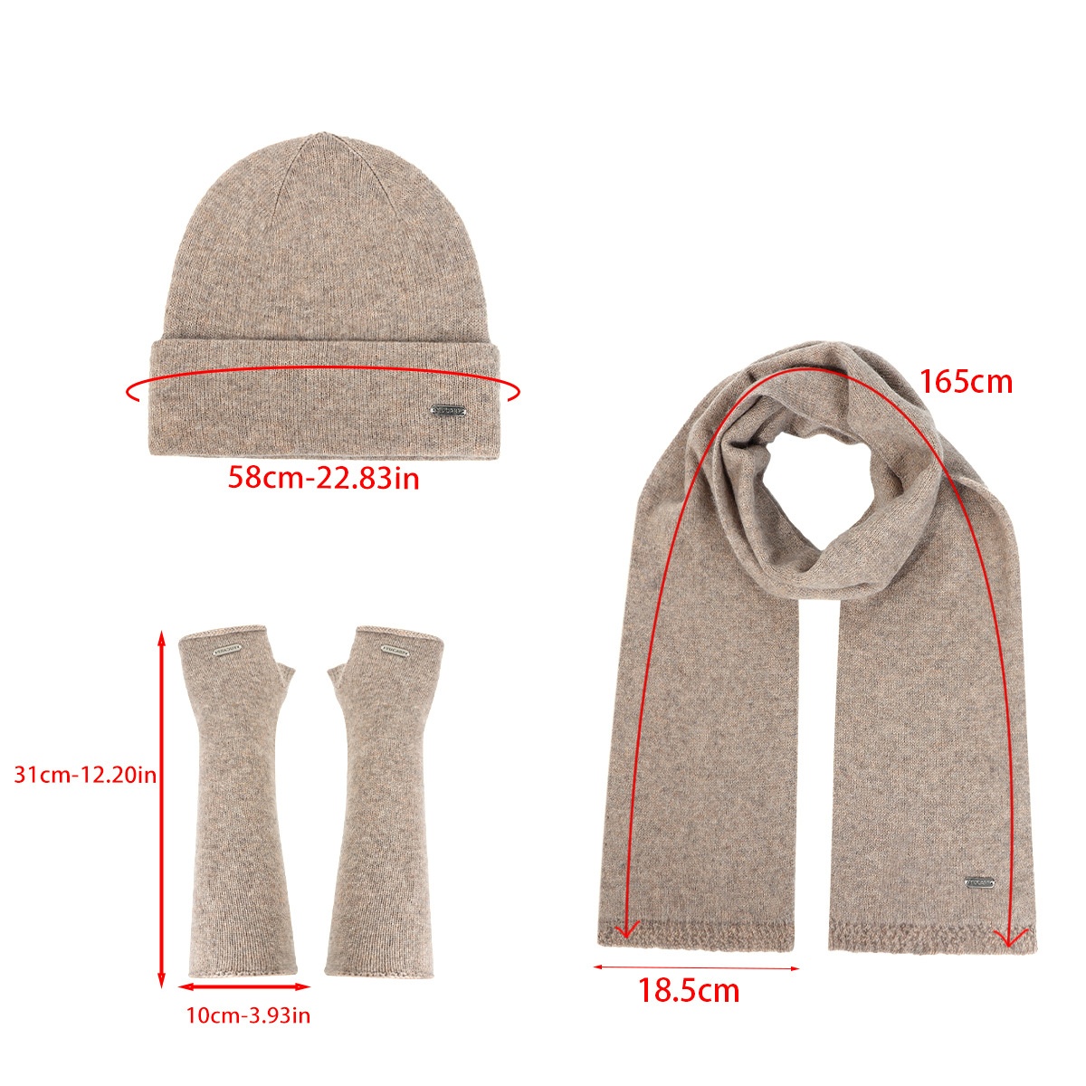 2025 New Scarf Gloves Three-Piece For Women Autumn Winter Cashmere Knitted Wool Hat Warm Set_desvips.com