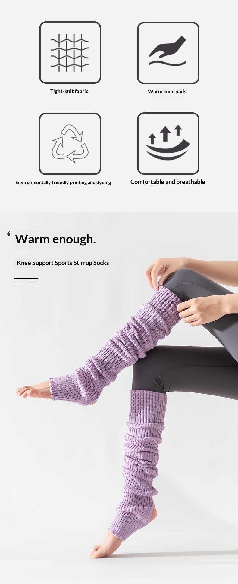 Surge Surge Yoga Warmers For Women, Autumn And Winter, Leg Protection, Warm, Long Tube, Sports, Pilates, Fitness, Footed,_desvips.com