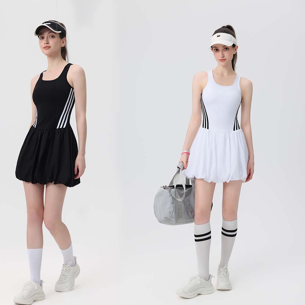 Bingse 2025 Sleeveless Slim Fit New Tank Flower Bud Breathable Slimming Casual Sports Tennis Dress For Women_voghion.com