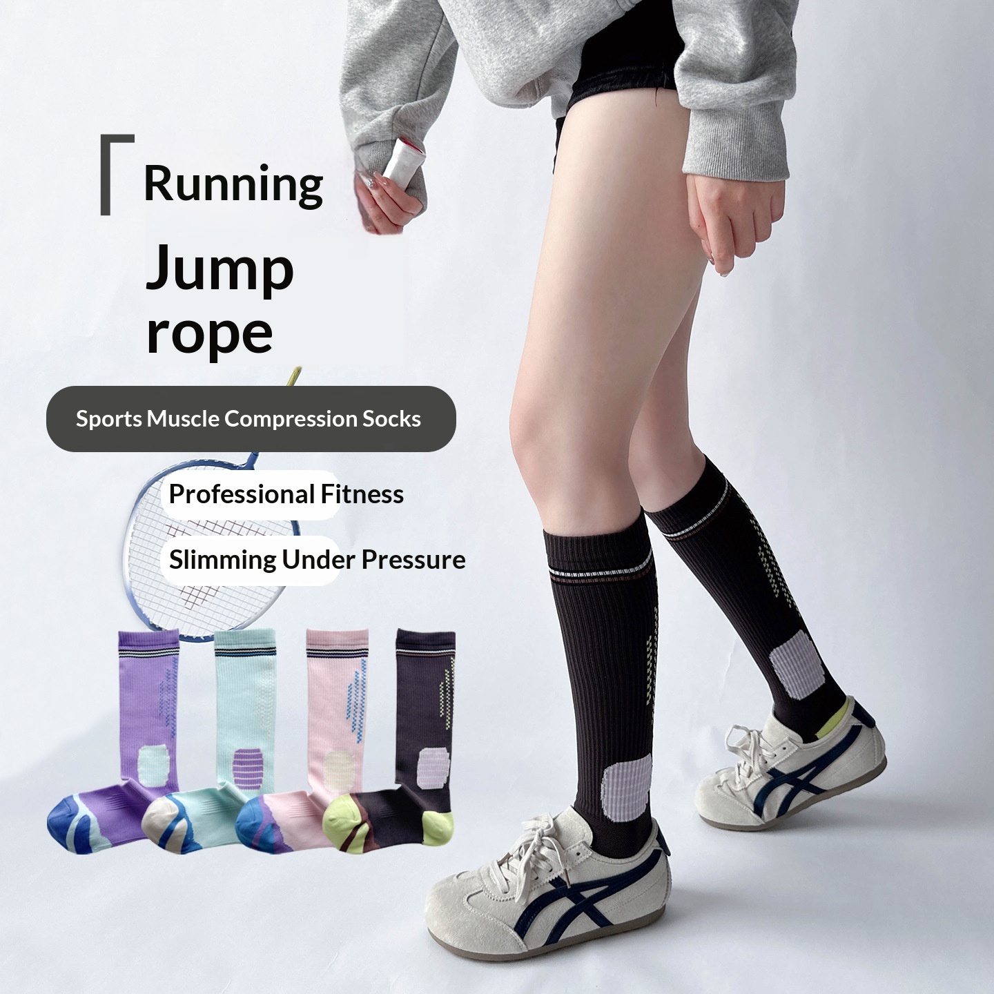 Sports Outdoor Cycling Calf For Women Long Tube Yoga Jump Rope Compression Marathon Women's Socks Wholesale_voghion.com