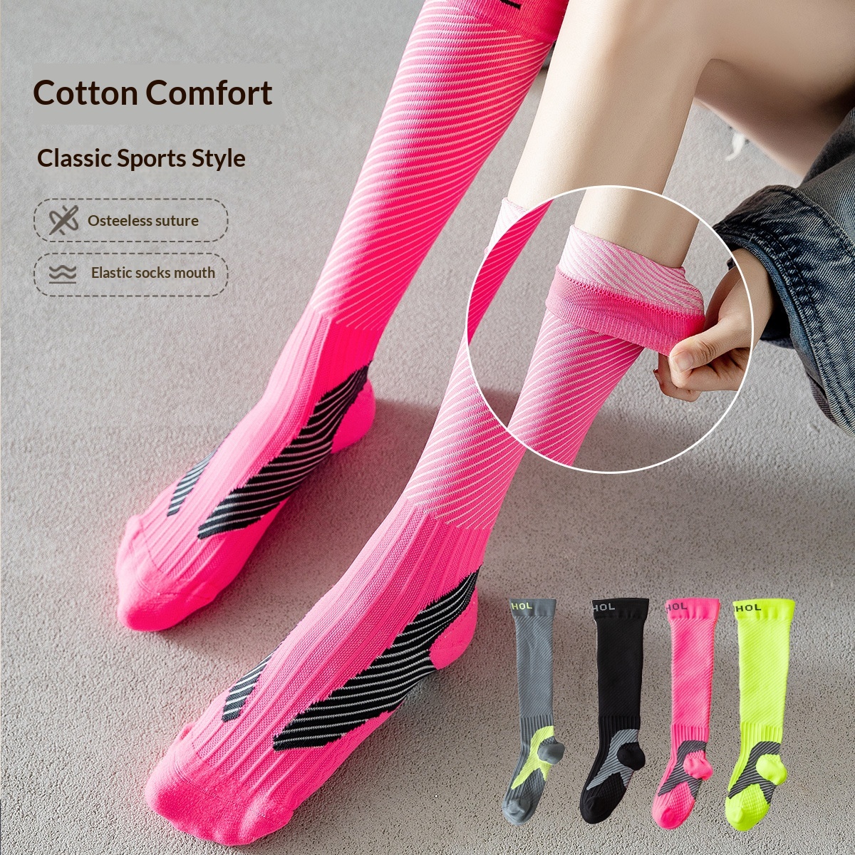 Women's For Spring And Autumn, Calf Socks, Outdoor Professional Running, Yoga, Fitness, Jump Rope, High Tube Sports_desvips.com