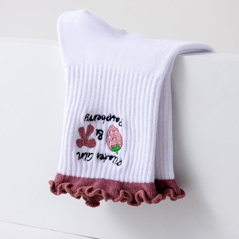 Cross-Border Women's Non-Slip Dotted Pilates Yoga Ruffled Lace Outdoor Training Cycling Dance Socks_desvips.com