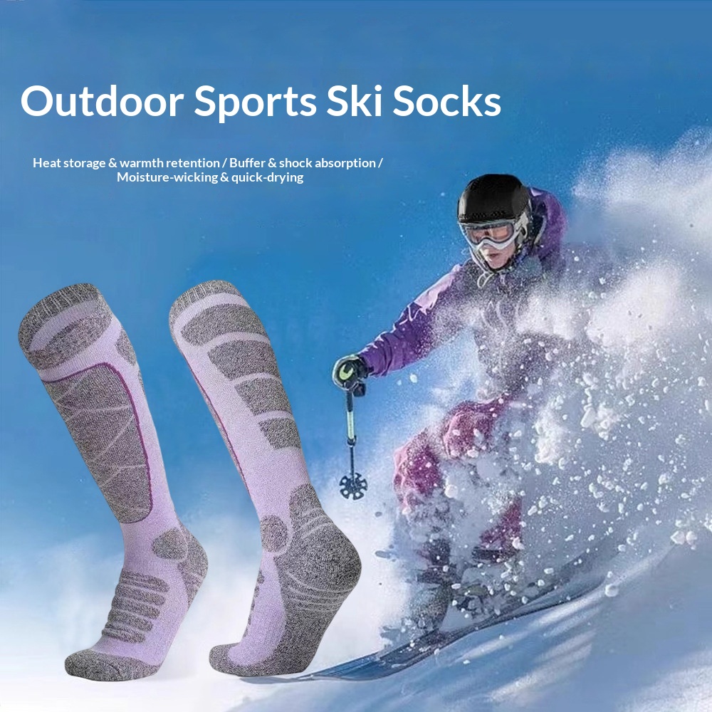 Cross-Border Outdoor Long Tube Ski Thickened Warm Compression Calf Yoga Mountaineering Hiking Northeast Snow Socks_voghion.com