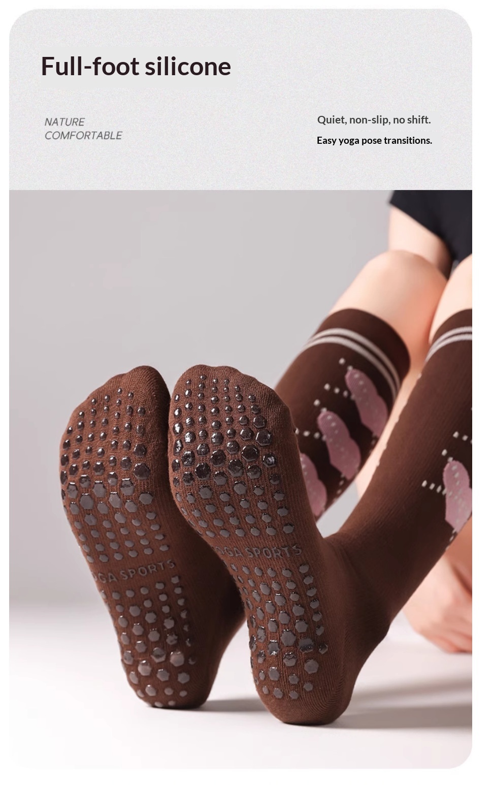 Autumn Winter Korean Style Calf Yoga Low Non-Slip Indoor Training Compression Outdoor Sports Running Long Socks_desvips.com