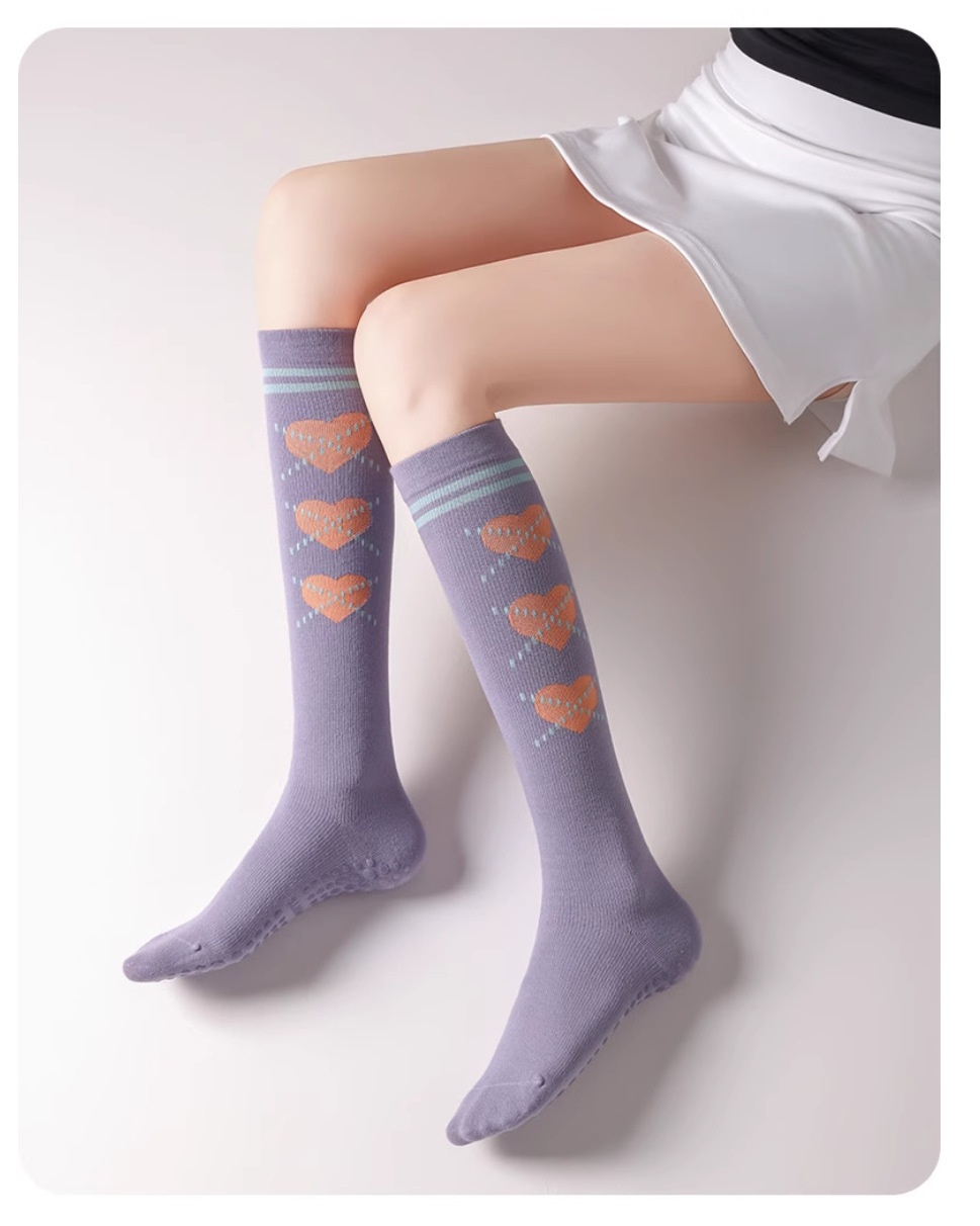 Autumn Winter Korean Style Calf Yoga Low Non-Slip Indoor Training Compression Outdoor Sports Running Long Socks_desvips.com