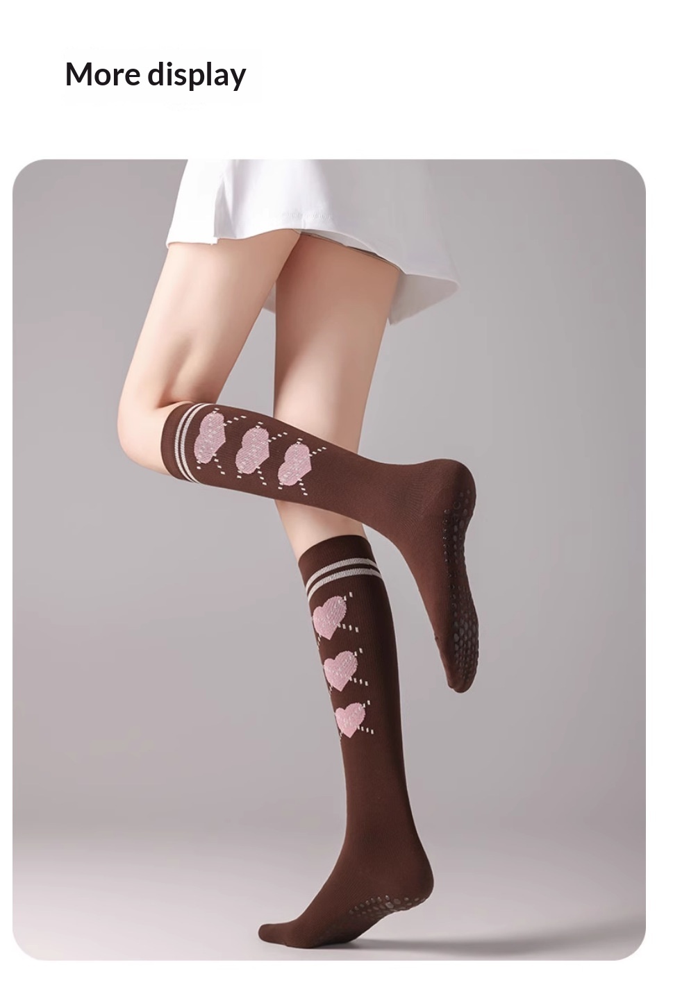 Autumn Winter Korean Style Calf Yoga Low Non-Slip Indoor Training Compression Outdoor Sports Running Long Socks_desvips.com