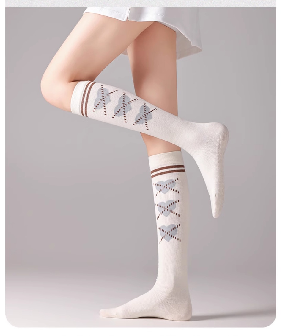 Autumn Winter Korean Style Calf Yoga Low Non-Slip Indoor Training Compression Outdoor Sports Running Long Socks_desvips.com
