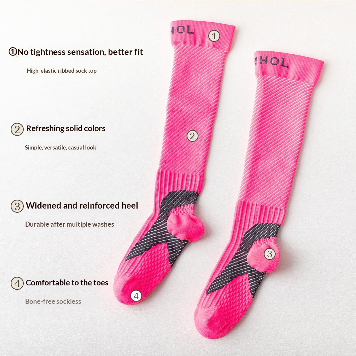 Women's For Spring And Autumn, Calf Socks, Outdoor Professional Running, Yoga, Fitness, Jump Rope, High Tube Sports_desvips.com