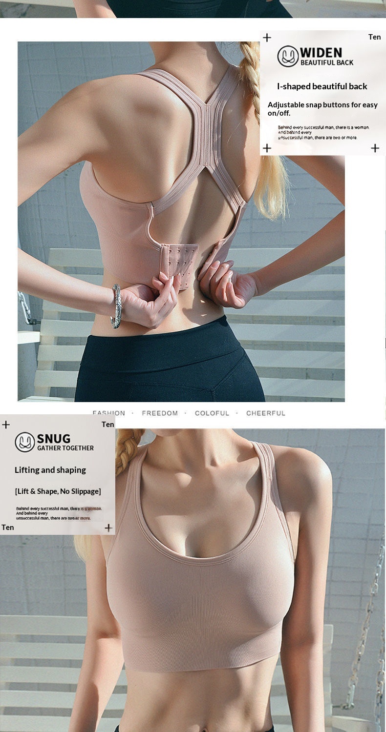 Surge Surge Cross-Border Plus Size Shockproof Sports Push-Up Tube Top Wide Shoulder Straps Racerback Vest Beautiful Back Bra_desvips.com