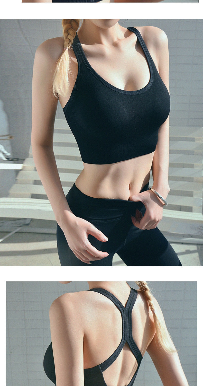 Surge Surge Cross-Border Plus Size Shockproof Sports Push-Up Tube Top Wide Shoulder Straps Racerback Vest Beautiful Back Bra_desvips.com