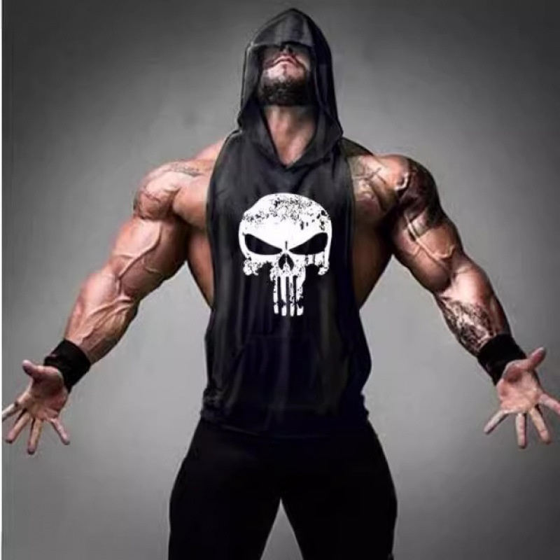 Outdoor Trade Deep Diving Bodybuilding Hollow Head Bone Vest Tank Top For Men Summer Hooded Gym Trendy Fitness_voghion.com