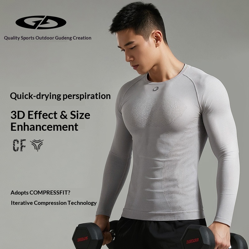Autumn And Winter Men's Gym Training Sports Quick-Drying Sweat Clothes Breathable High Elasticity Show Big Running_voghion.com