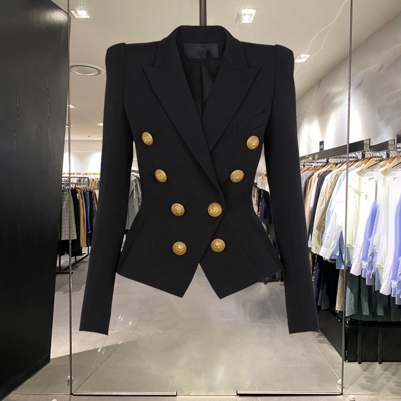 Fashionable Design Slimming Small Blazer For Women Autumn New Elegant Double-Breasted Versatile Classic Suit_voghion.com