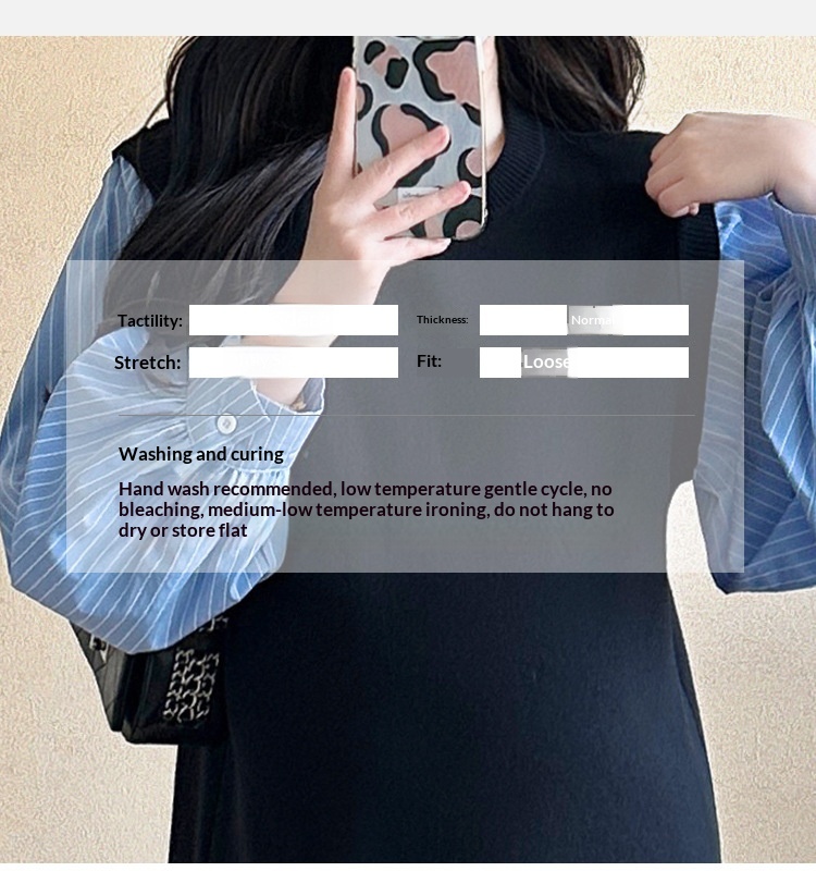 Autumn New Korean Fashion Two-Piece Patchwork Maternity Dress_ecoleips.com