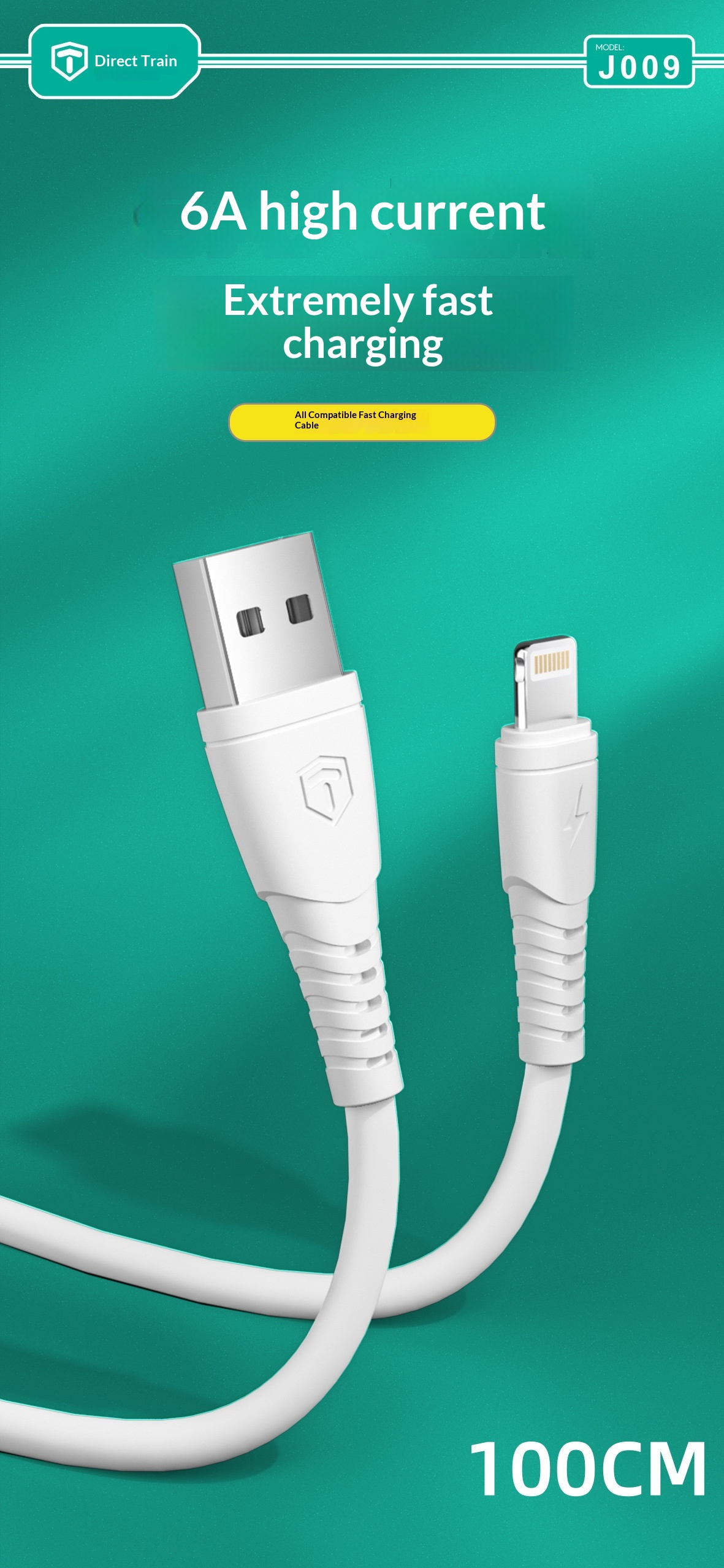 TechCore 100W Vollkompatibles Schnellladekabel mit 6A Datenübertragung, geeignet für Android-, iPhone- und Huawei-Smartphones mit USB-C-Anschluss_voghion.com