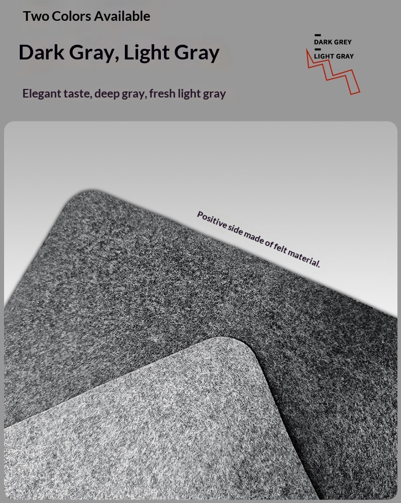 TechCore Large Mouse Pad Simple Solid Color Thickened Drip Plastic Non-Slip Computer Office Felt Calligraphy Mat_voghion.com