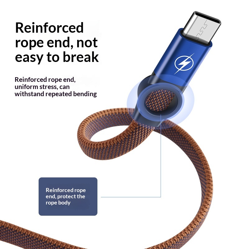 TechCore Großhandel Handy-Schnellladekabel mit USB-Anschluss, kompatibel mit iPhone Lightning, Android und Typ-C (Einzelanschluss)_voghion.com