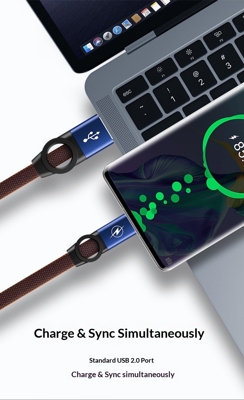 TechCore Großhandel Handy-Schnellladekabel mit USB-Anschluss, kompatibel mit iPhone Lightning, Android und Typ-C (Einzelanschluss)_voghion.com