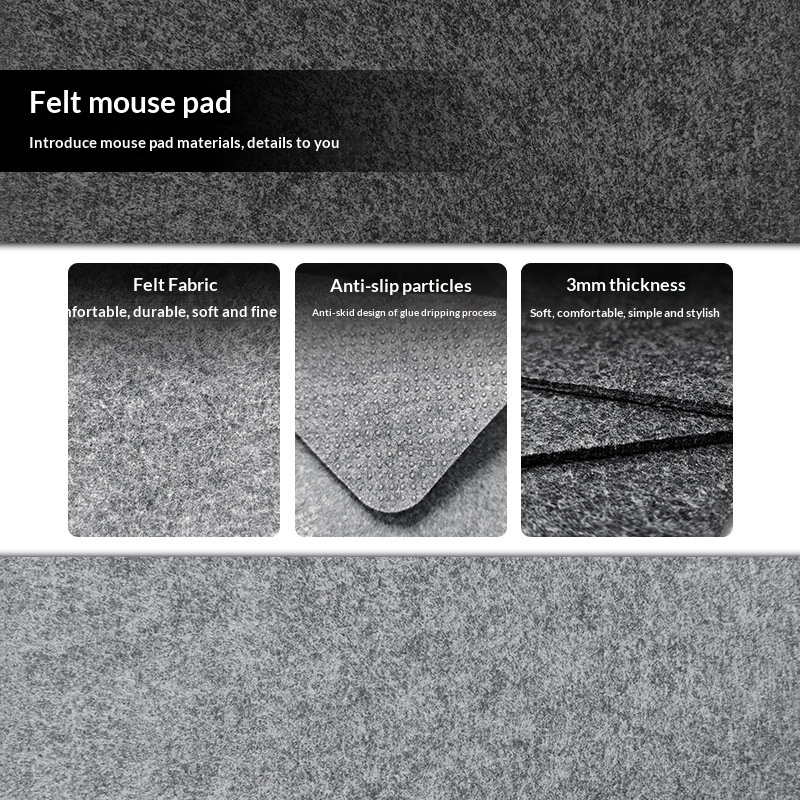 TechCore Large Mouse Pad Simple Solid Color Thickened Drip Plastic Non-Slip Computer Office Felt Calligraphy Mat_voghion.com