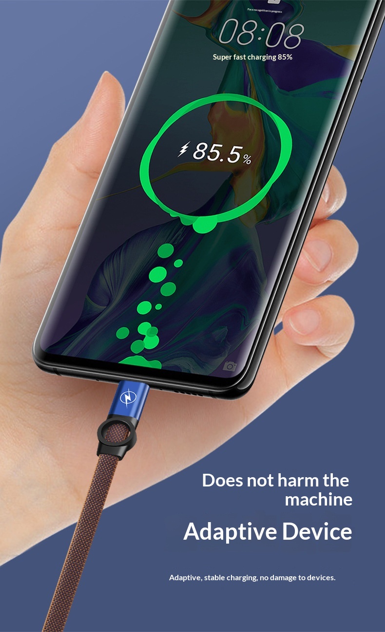 TechCore Großhandel Handy-Schnellladekabel mit USB-Anschluss, kompatibel mit iPhone Lightning, Android und Typ-C (Einzelanschluss)_voghion.com