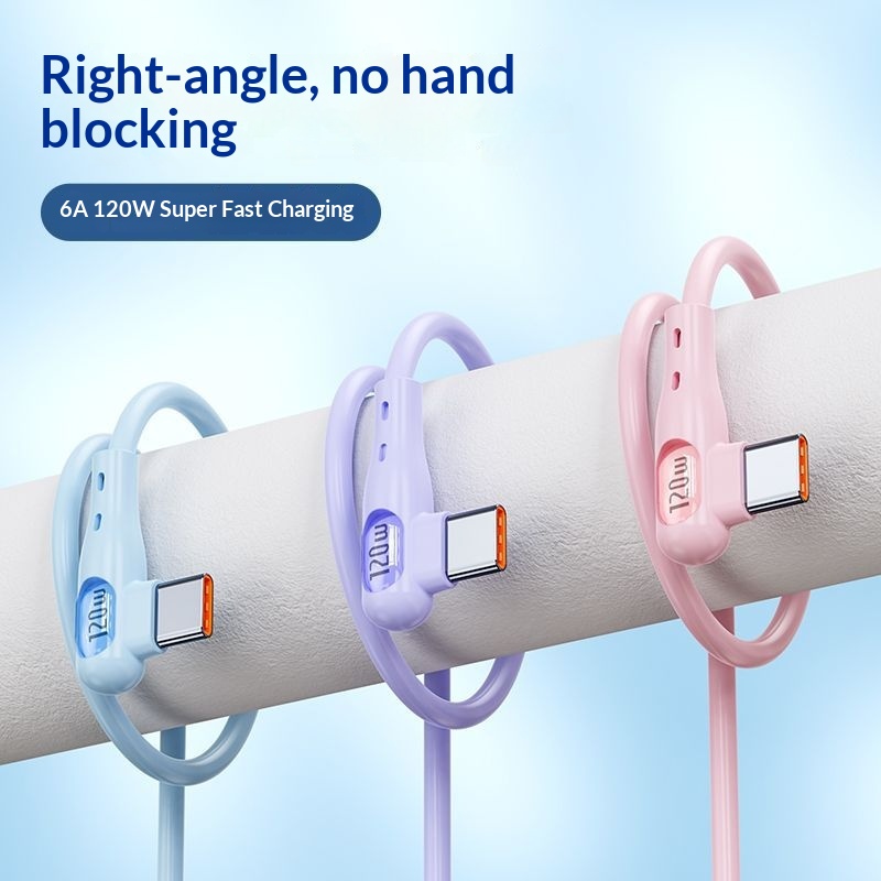 TechCore Game Elbow Datenkabel kompatibel mit iPhone 15, Huawei Flash, Honor 6A, Xiaomi, 120W Schnellladefunktion_voghion.com