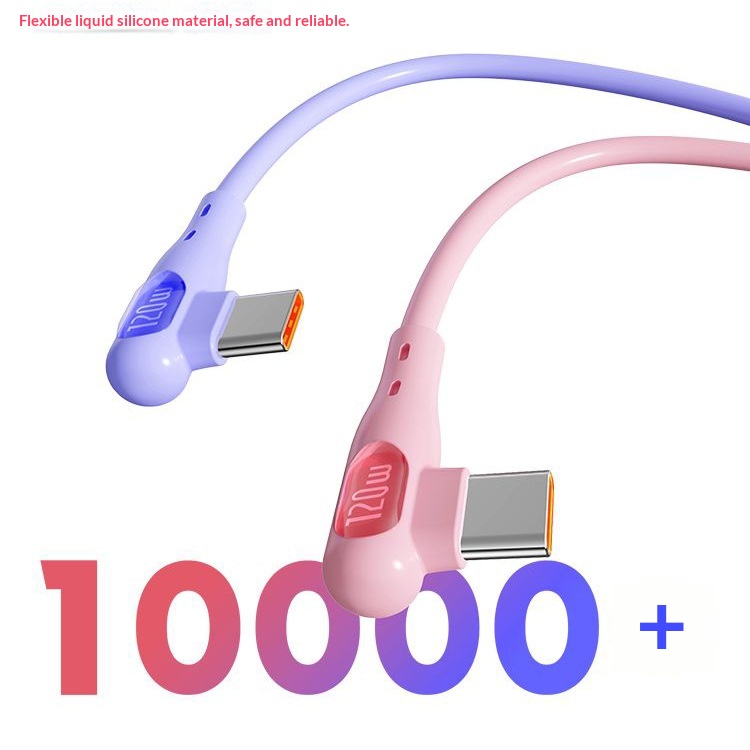 TechCore Game Elbow Datenkabel kompatibel mit iPhone 15, Huawei Flash, Honor 6A, Xiaomi, 120W Schnellladefunktion_voghion.com