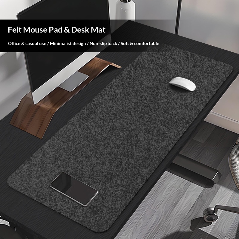 TechCore Large Mouse Pad Simple Solid Color Thickened Drip Plastic Non-Slip Computer Office Felt Calligraphy Mat_voghion.com