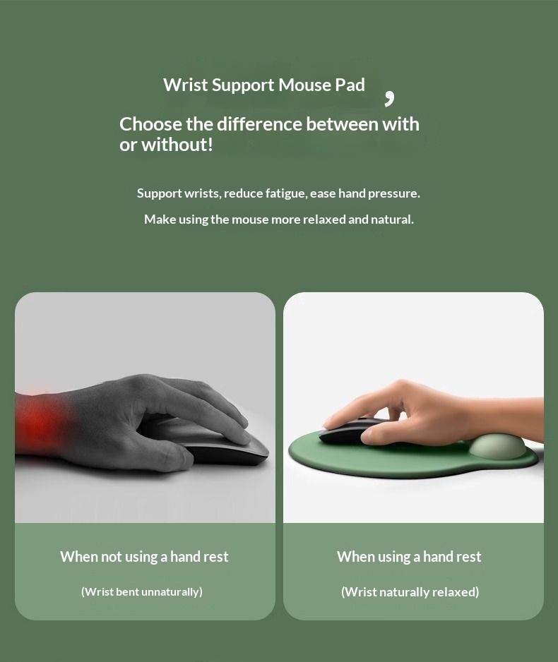 TechCore Business Hih-End Mouse Computer Desk Waterproof Protective Soft Rubber Solid Color Keyboard Wrist Rest Pad Free_voghion.com