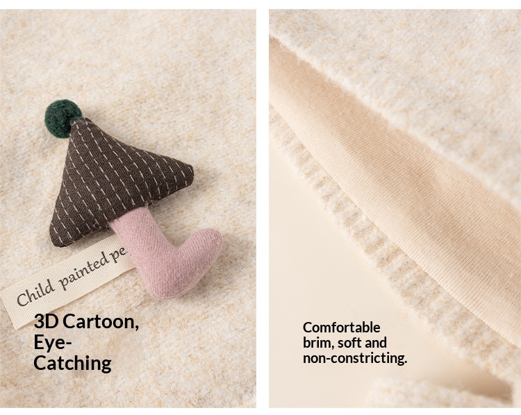 Bonnet d'hiver fille en tricot avec pompon et protège-oreilles_voghion.com