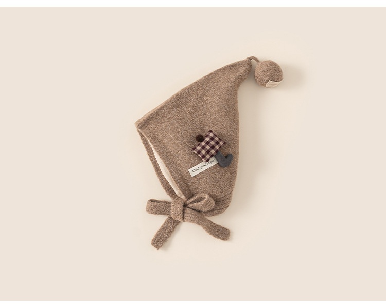 Bonnet d'hiver fille en tricot avec pompon et protège-oreilles_voghion.com