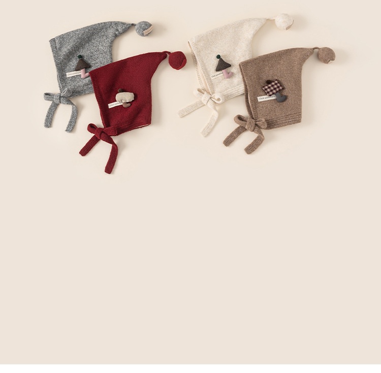 Bonnet d'hiver fille en tricot avec pompon et protège-oreilles_voghion.com