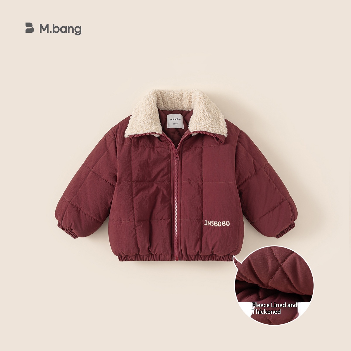 Alyce-xiyue1baobao Bangxuan Ropa Simple Invierno Nuevo Estilo Cuello Vuelto Chaqueta Acolchada Engrosada para Bebés Niños Algodón_voghion.com