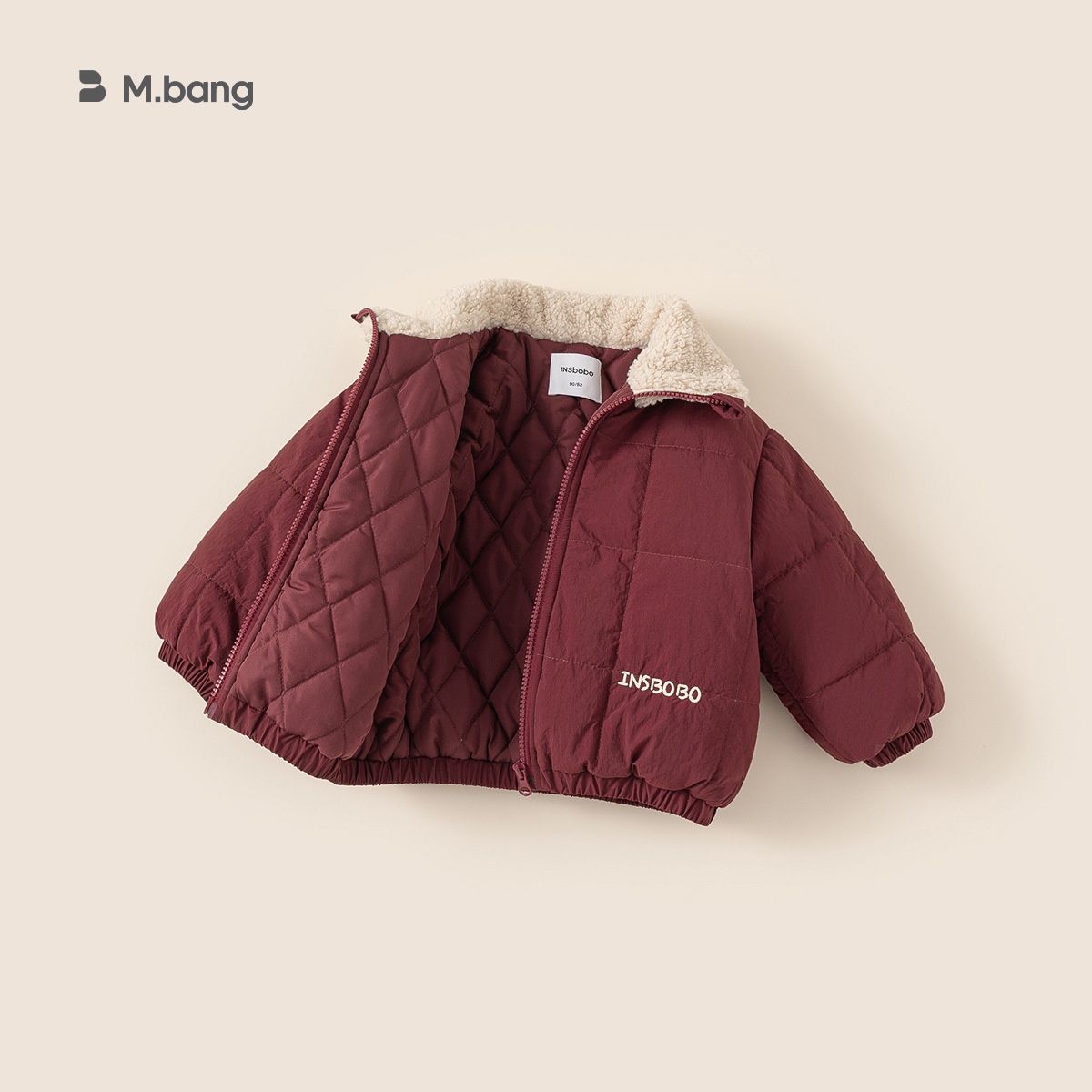 Alyce-xiyue1baobao Bangxuan Ropa Simple Invierno Nuevo Estilo Cuello Vuelto Chaqueta Acolchada Engrosada para Bebés Niños Algodón_voghion.com