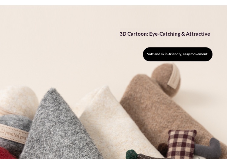 Bonnet d'hiver fille en tricot avec pompon et protège-oreilles_voghion.com