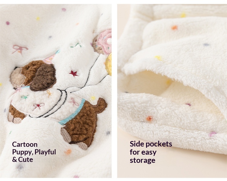 Mädchen Plüsch Schlafanzug Mit Punkten Winter Hausanzug Set_voghion.com